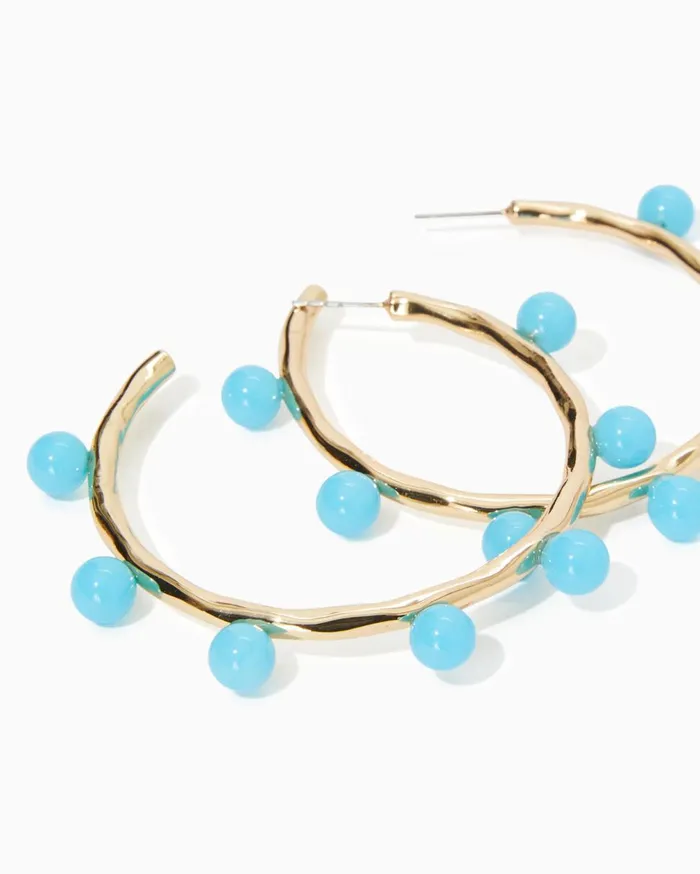 Wave N Sea Hoop Earrings Las Olas Aqua Women Lilly Pulitzer Jewelry Wave N Sea Hoop Earrings Las Olas Aqua Women Lilly Pulitzer Jewelry