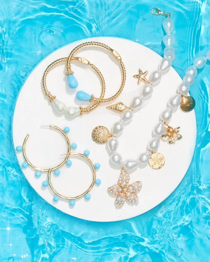Wave N Sea Hoop Earrings Las Olas Aqua Women Lilly Pulitzer Jewelry Wave N Sea Hoop Earrings Las Olas Aqua Women Lilly Pulitzer Jewelry