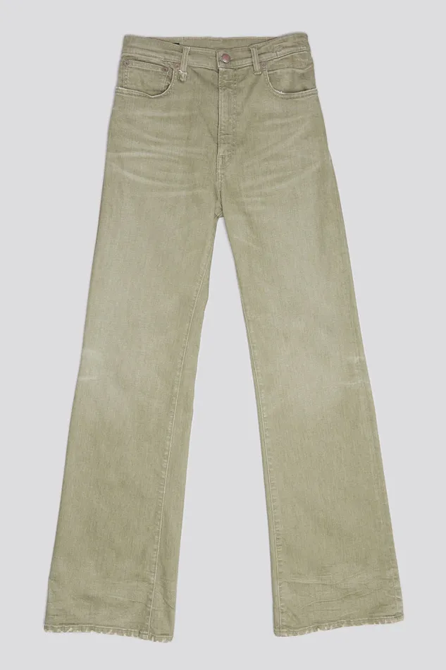 Wide Leg Women R13 Jane Jean 8211 Olive Green Stretch