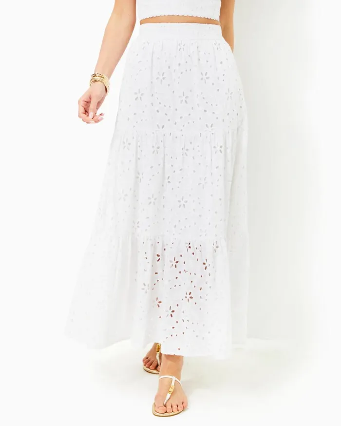 Winslow Eyelet Maxi Skirt Resort White Sealife Eyelet Women Lilly Pulitzer Bottoms Winslow Eyelet Maxi Skirt Resort White Sealife Eyelet Women Lilly Pulitzer Bottoms