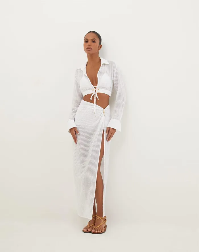 Women Alexia Detail Blouse 8211 Off White ViX Paula Hermanny Matching Sets