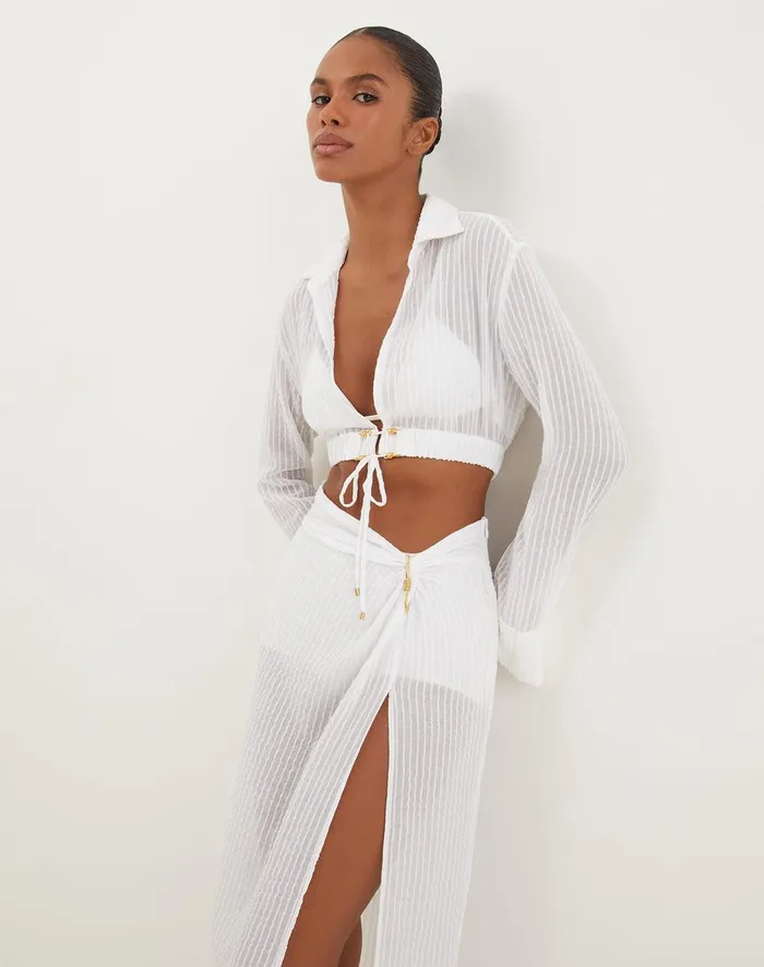 Women Alexia Detail Blouse 8211 Off White ViX Paula Hermanny Matching Sets