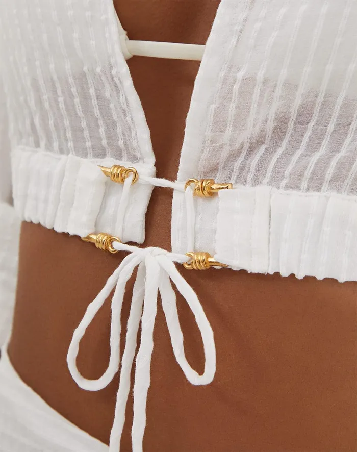 Women Alexia Detail Blouse 8211 Off White ViX Paula Hermanny Matching Sets