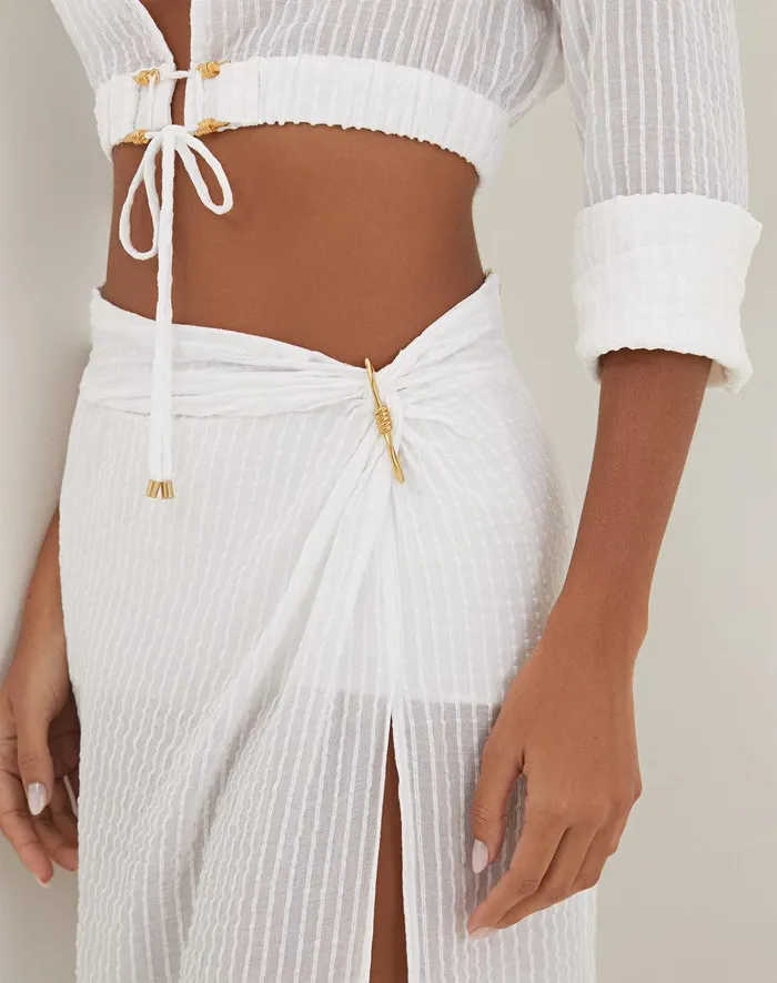 Women Alexia Detail Blouse 8211 Off White ViX Paula Hermanny Matching Sets