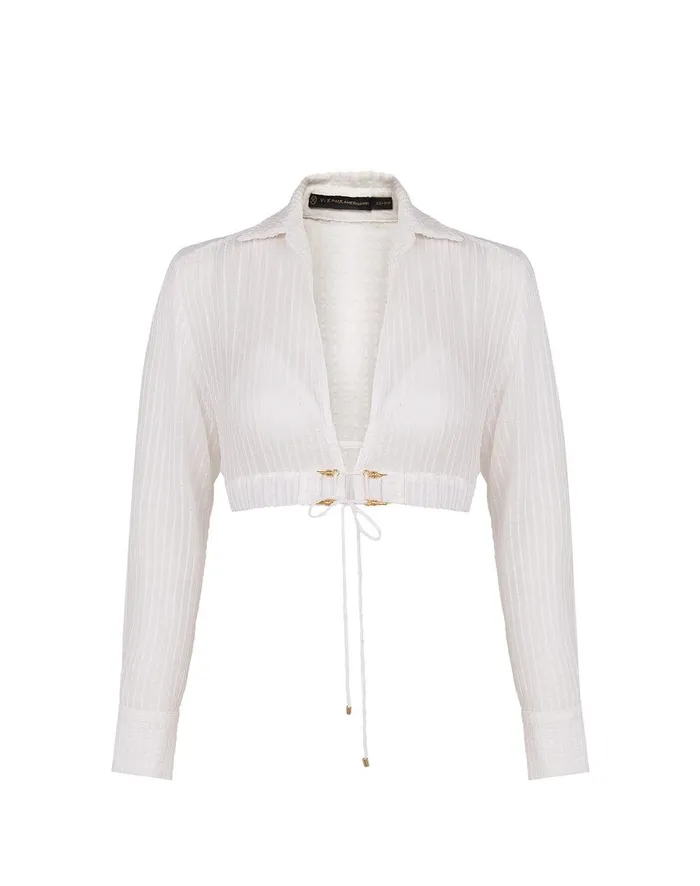 Women Alexia Detail Blouse 8211 Off White ViX Paula Hermanny Matching Sets