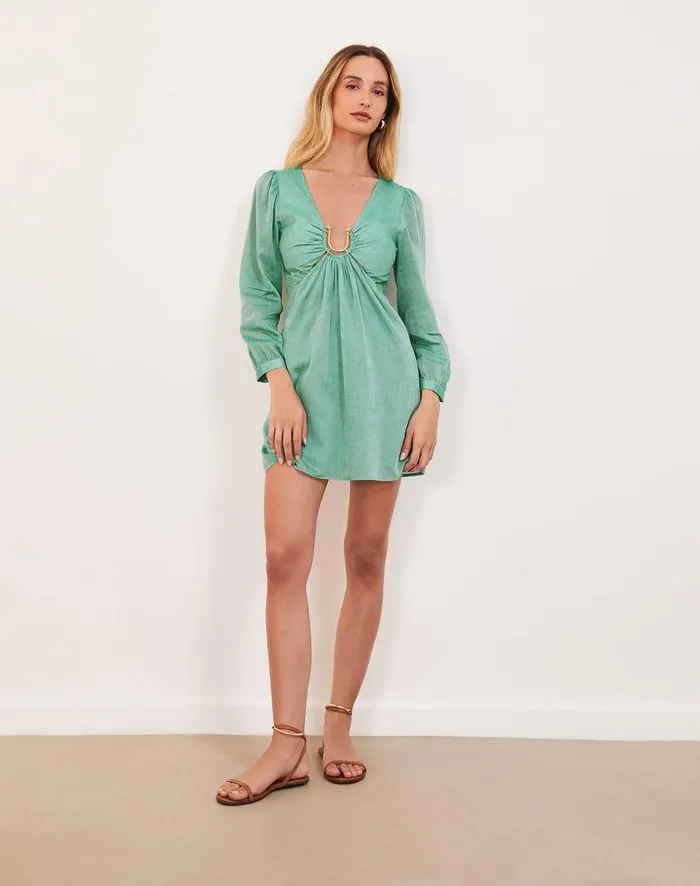 Women Amelia Detail Short Dress 8211 Seagreen ViX Paula Hermanny Dresses