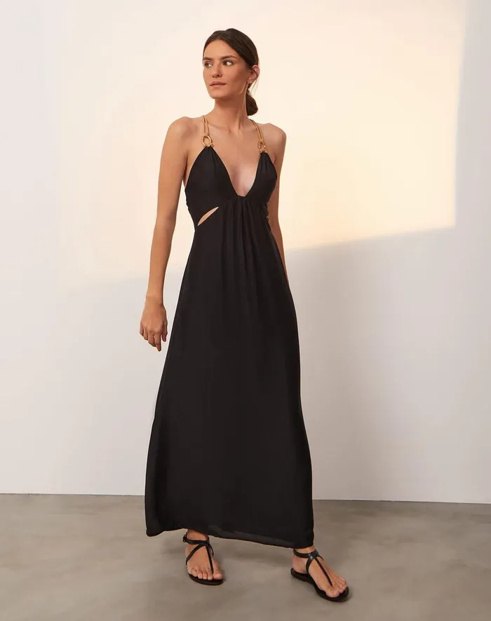Women Angie Long Dress 8211 Black ViX Paula Hermanny Dresses