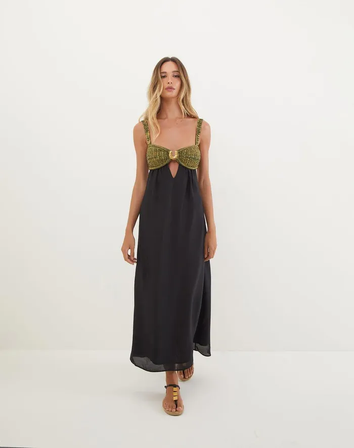 Women Aria Long Dress 8211 Black ViX Paula Hermanny Dresses