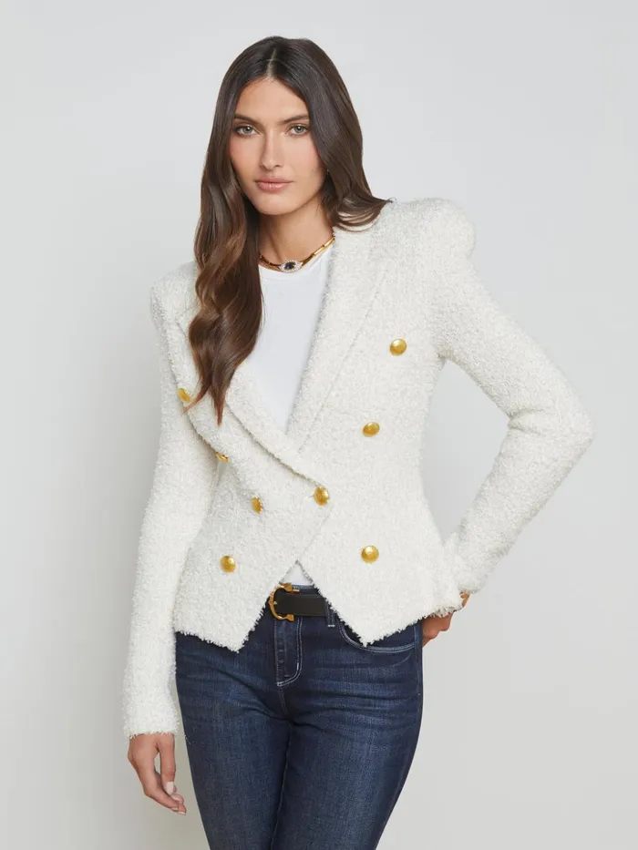 Women Bethany Knit Blazer Ivorygold L039Agence Knitwear