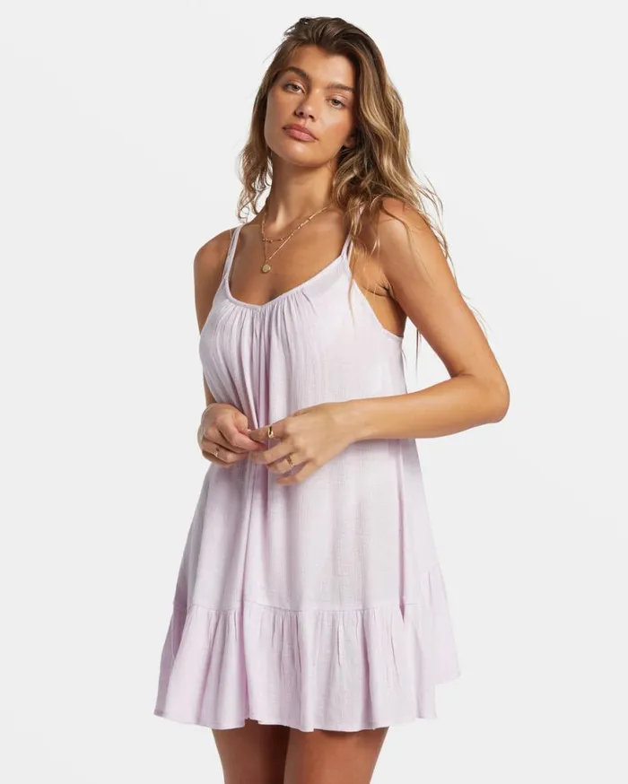 Women Billabong Dresses Beach Vibes Beach CoverUp Iced Lavender