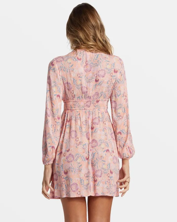 Women Billabong Dresses In Ur Dreams LongSleeve Mini Dress Peach Paradise Women Billabong Dresses In Ur Dreams LongSleeve Mini Dress Peach Paradise