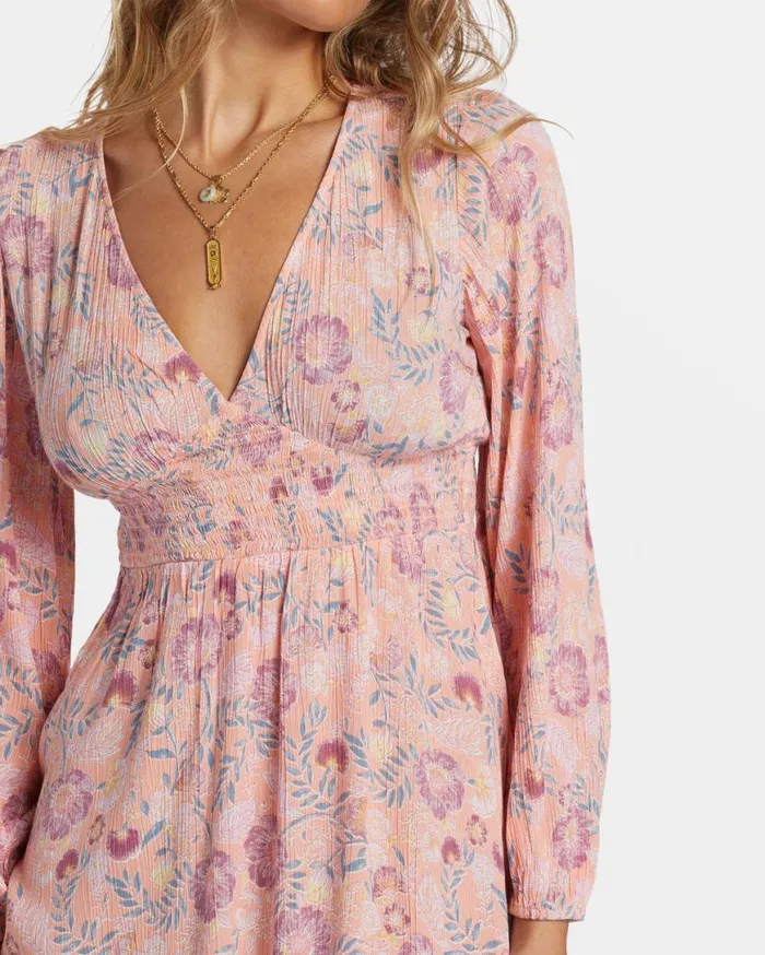 Women Billabong Dresses In Ur Dreams LongSleeve Mini Dress Peach Paradise Women Billabong Dresses In Ur Dreams LongSleeve Mini Dress Peach Paradise