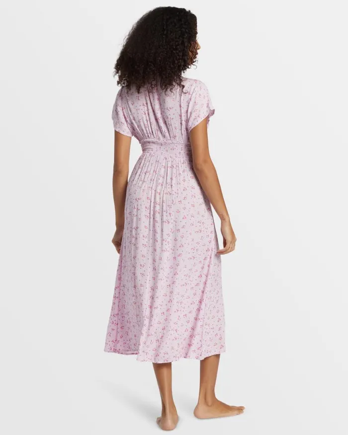 Women Billabong Dresses Morning Sky Midi Dress Iced Lavender Women Billabong Dresses Morning Sky Midi Dress Iced Lavender