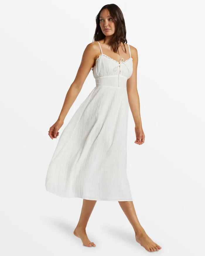Women Billabong Dresses Pretty Perfect Sweetheart Midi Dress Salt Crystal Women Billabong Dresses Pretty Perfect Sweetheart Midi Dress Salt Crystal