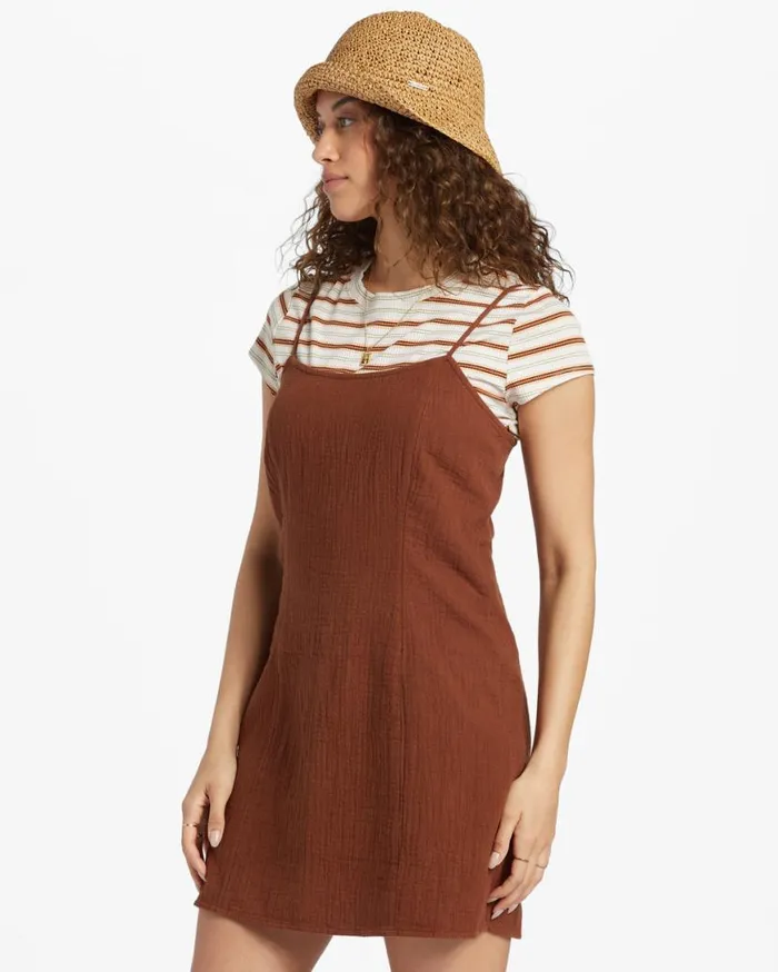 Women Billabong Dresses Stay Awhile Mini Dress Toasted Coconut Women Billabong Dresses Stay Awhile Mini Dress Toasted Coconut
