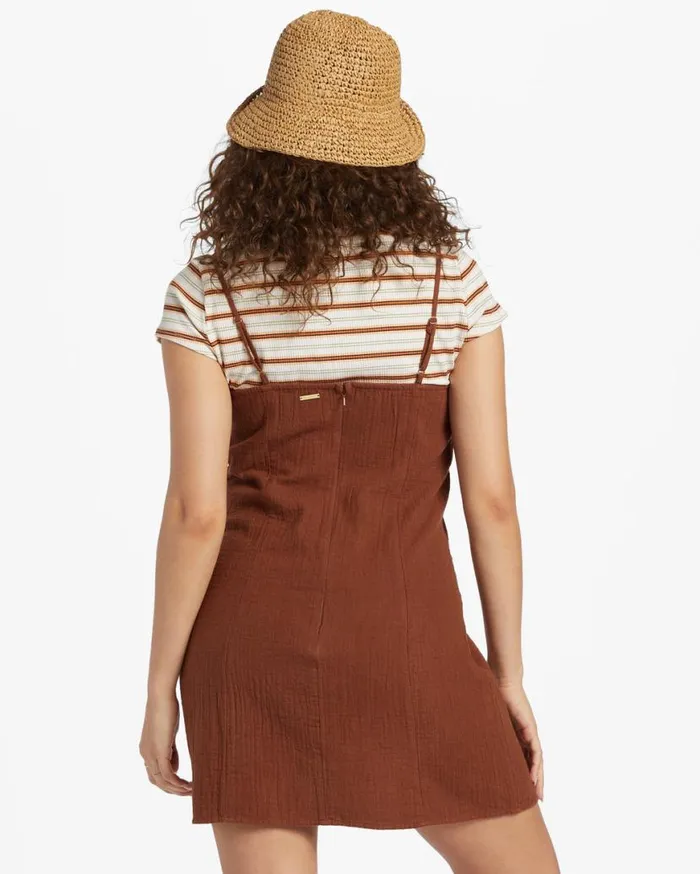 Women Billabong Dresses Stay Awhile Mini Dress Toasted Coconut Women Billabong Dresses Stay Awhile Mini Dress Toasted Coconut