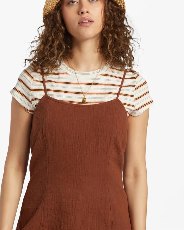 Women Billabong Dresses Stay Awhile Mini Dress Toasted Coconut Women Billabong Dresses Stay Awhile Mini Dress Toasted Coconut