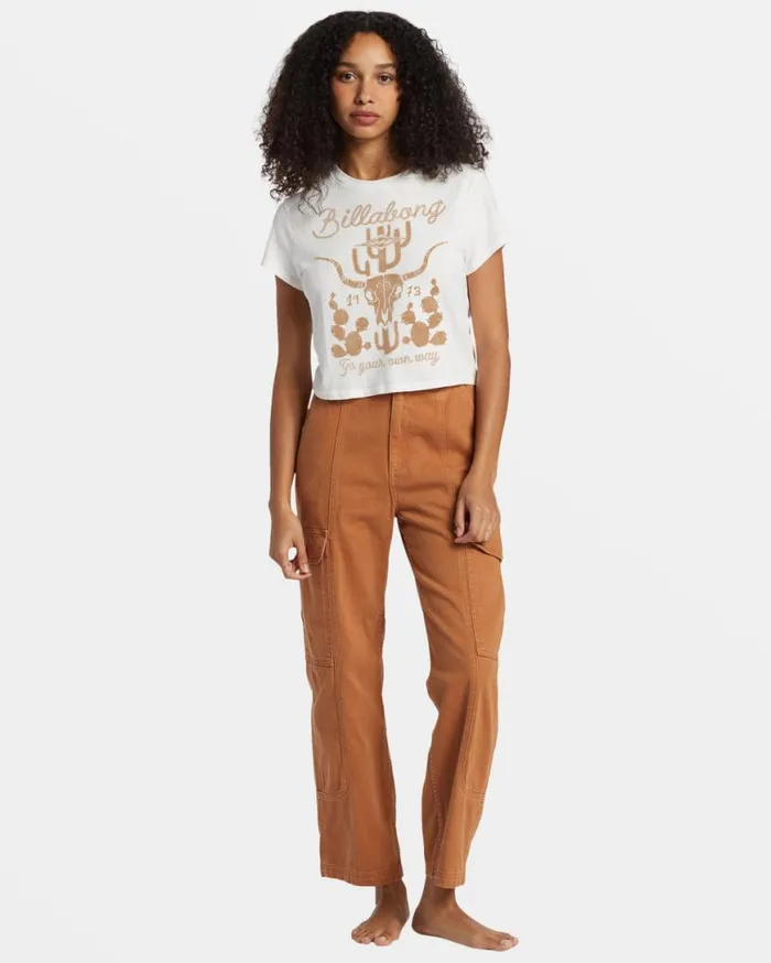 Women Billabong Graphic Tees and Tanks Go Your Own Way TShirt Salt Crystal Women Billabong Graphic Tees and Tanks Go Your Own Way TShirt Salt Crystal