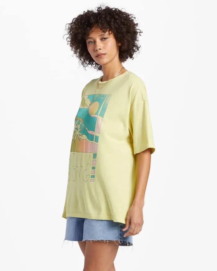 Women Billabong Graphic Tees and Tanks Rainbow Skies TShirt Limelight Women Billabong Graphic Tees and Tanks Rainbow Skies TShirt Limelight