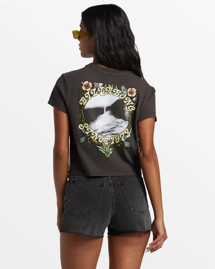 Women Billabong Graphic Tees and Tanks Season Of The Sun Cropped TShirt Off Black Women Billabong Graphic Tees and Tanks Season Of The Sun Cropped TShirt Off Black