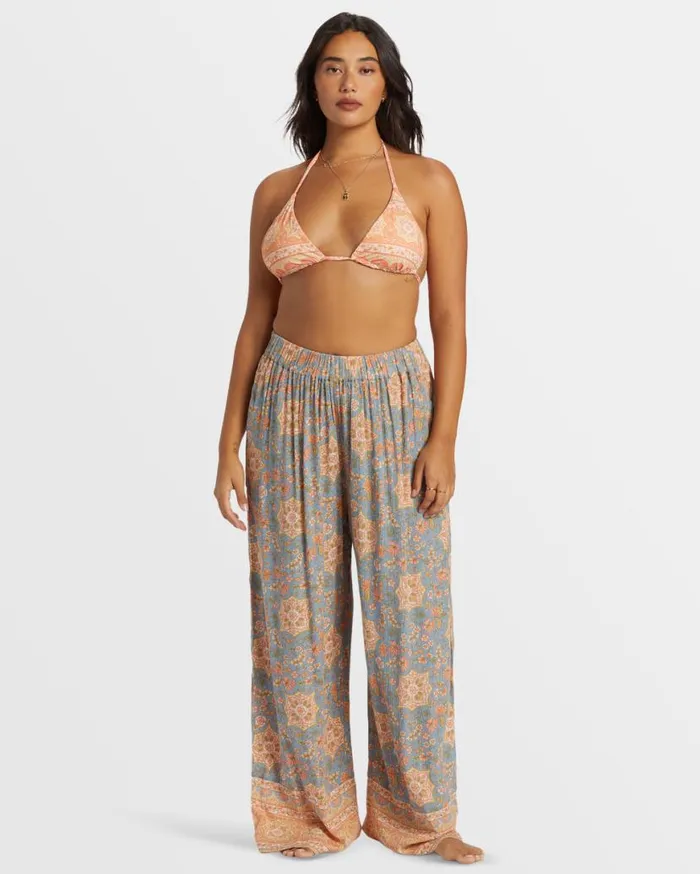 Women Billabong Jeans and Pants Follow Me 2 Elastic Waist Pants Western Sky Women Billabong Jeans and Pants Follow Me 2 Elastic Waist Pants Western Sky