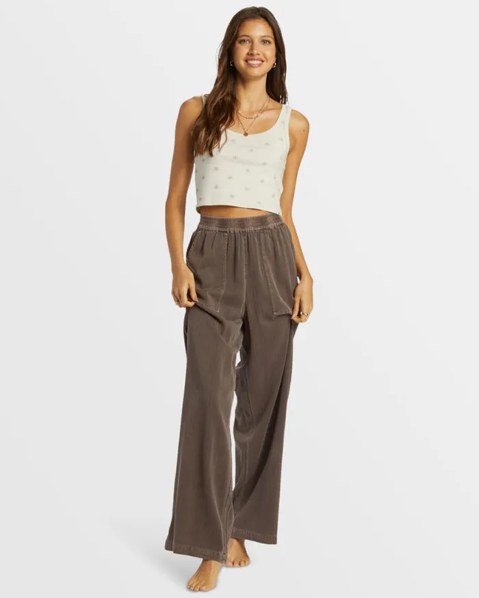 Women Billabong Jeans and Pants Free Time Relaxed Fit Pants Kona