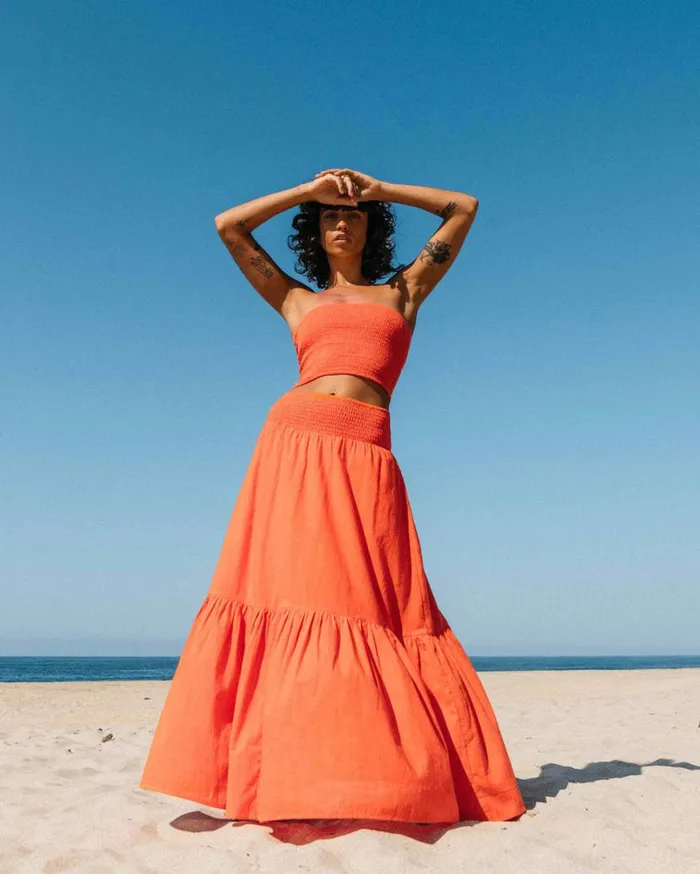 Women Billabong Matching Sets In The Palms Skirt Coral Craze