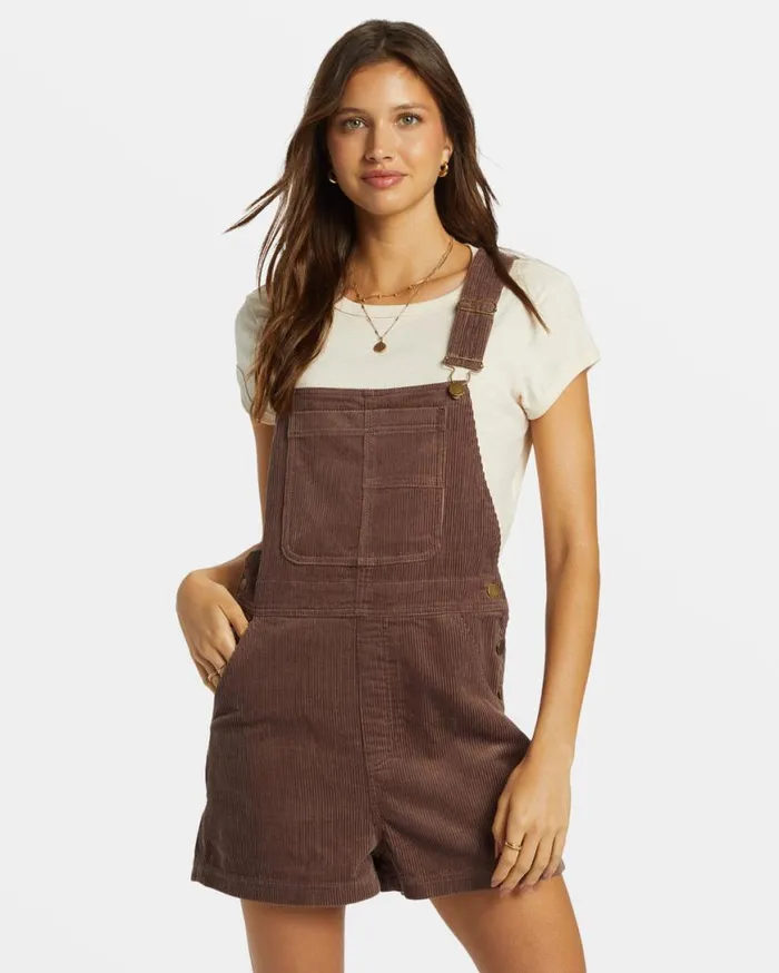 Women Billabong Rompers and Jumpsuits Sand Canyon Corduroy Shortall Romper Kona
