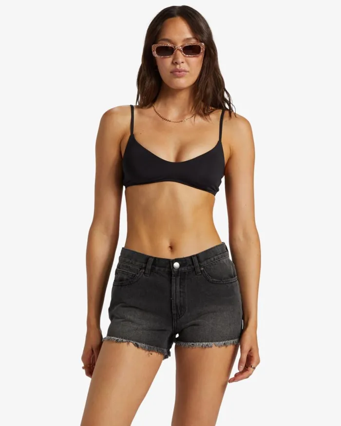 Women Billabong Shorts Drift Away Frayed Denim Shorts Black Rinse Women Billabong Shorts Drift Away Frayed Denim Shorts Black Rinse