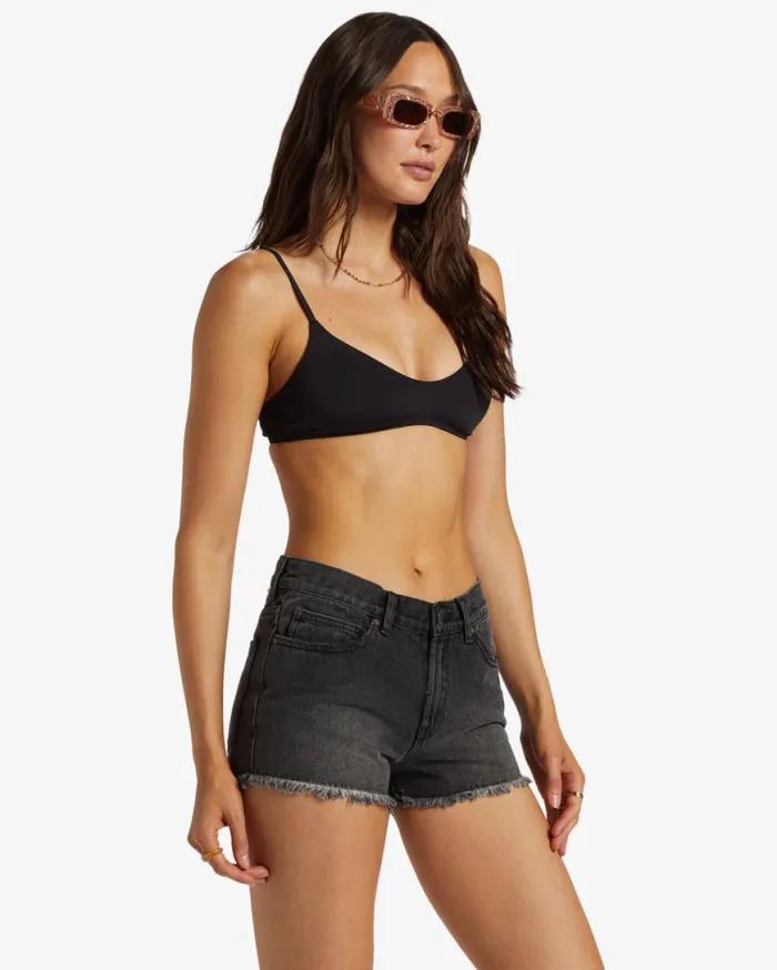 Women Billabong Shorts Drift Away Frayed Denim Shorts Black Rinse Women Billabong Shorts Drift Away Frayed Denim Shorts Black Rinse