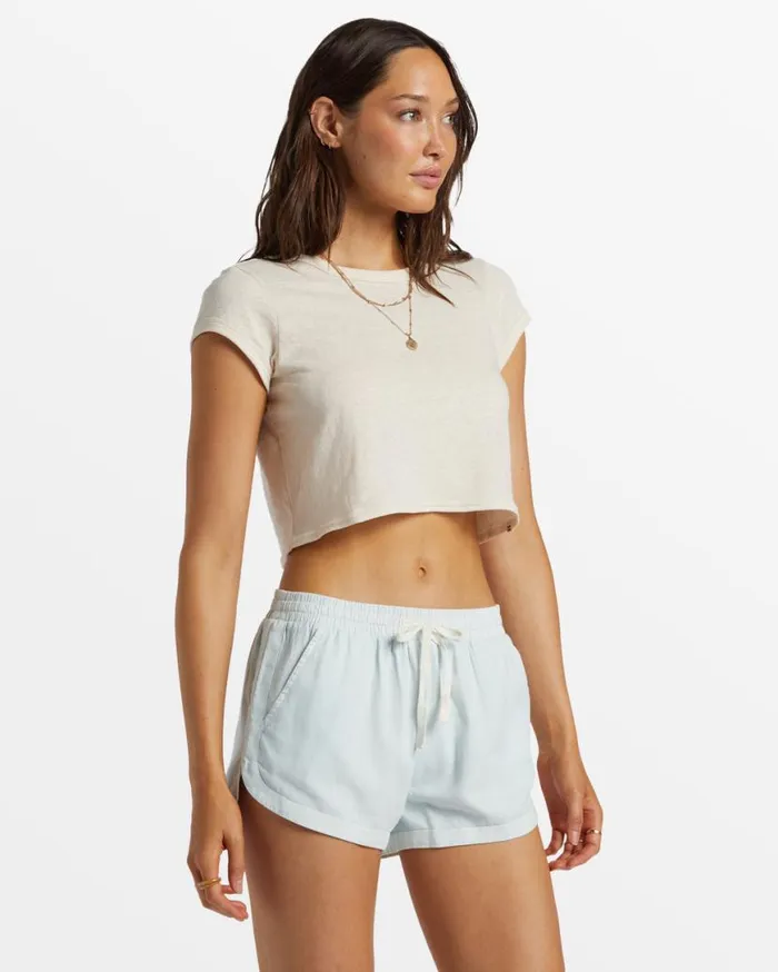 Women Billabong Shorts Road Trippin Elastic Waist Shorts Dusk Blue Women Billabong Shorts Road Trippin Elastic Waist Shorts Dusk Blue
