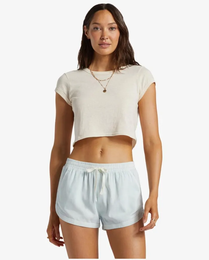 Women Billabong Shorts Road Trippin Elastic Waist Shorts Dusk Blue Women Billabong Shorts Road Trippin Elastic Waist Shorts Dusk Blue