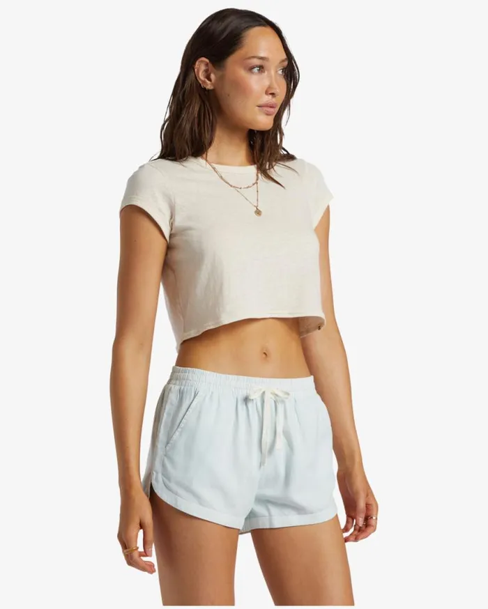 Women Billabong Shorts Road Trippin Elastic Waist Shorts Dusk Blue Women Billabong Shorts Road Trippin Elastic Waist Shorts Dusk Blue