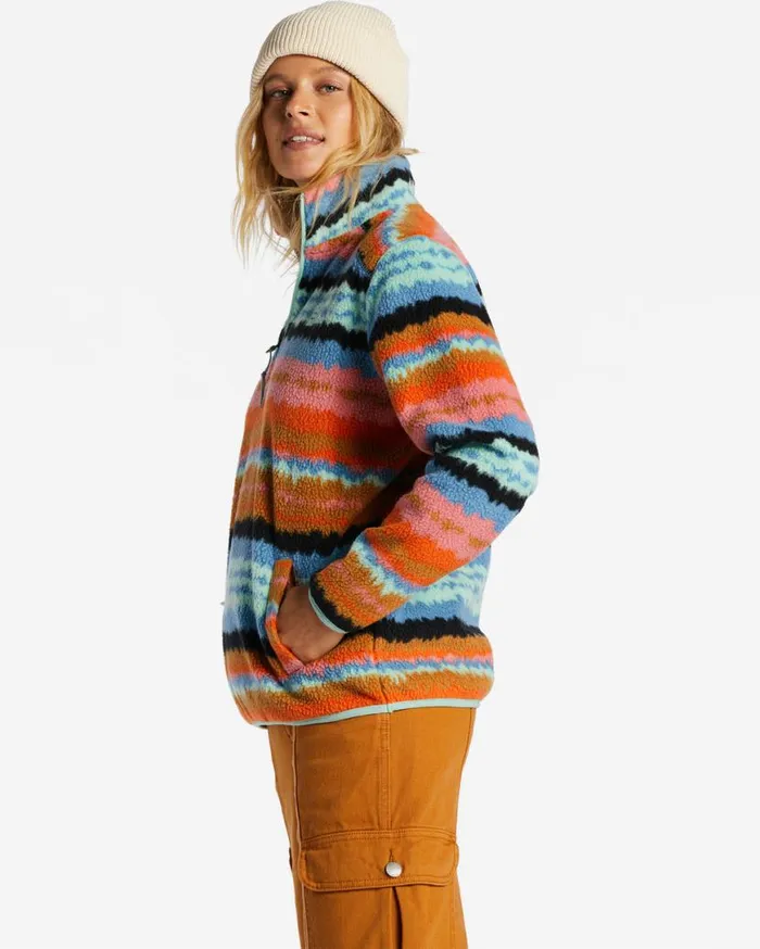 Women Billabong Sweatshirts and Fleece ADiv Boundary Mock 3 HalfZip Pullover Sweatshirt Shallow Sea Women Billabong Sweatshirts and Fleece ADiv Boundary Mock 3 HalfZip Pullover Sweatshirt Shallow Sea