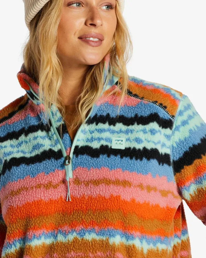 Women Billabong Sweatshirts and Fleece ADiv Boundary Mock 3 HalfZip Pullover Sweatshirt Shallow Sea Women Billabong Sweatshirts and Fleece ADiv Boundary Mock 3 HalfZip Pullover Sweatshirt Shallow Sea