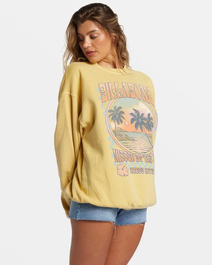 Women Billabong Sweatshirts and Fleece Ride In Oversized Crewneck Sweatshirt Mellow Daze Women Billabong Sweatshirts and Fleece Ride In Oversized Crewneck Sweatshirt Mellow Daze