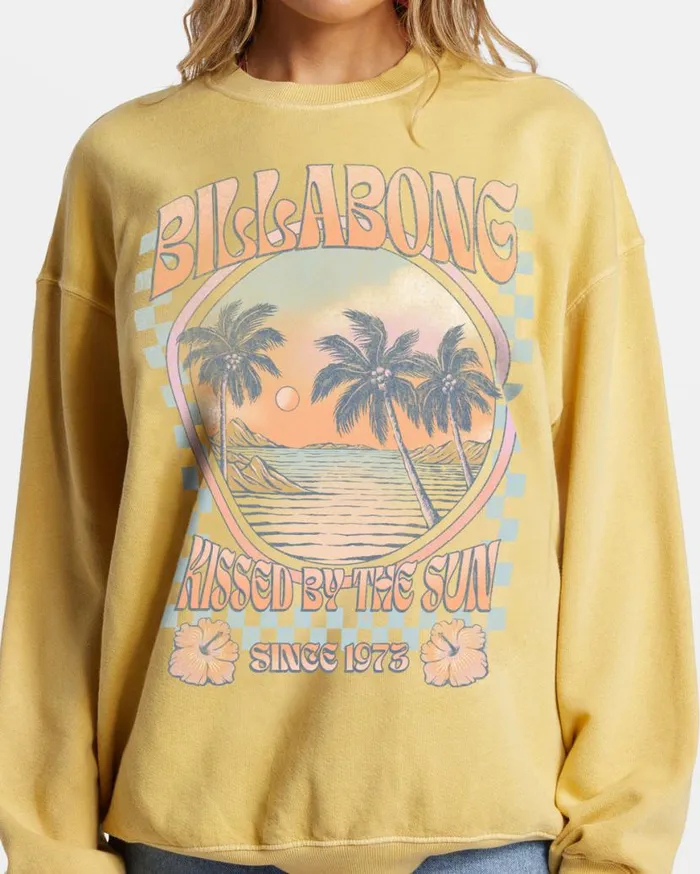 Women Billabong Sweatshirts and Fleece Ride In Oversized Crewneck Sweatshirt Mellow Daze Women Billabong Sweatshirts and Fleece Ride In Oversized Crewneck Sweatshirt Mellow Daze