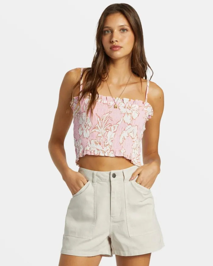 Women Billabong Tops Last Rays Crop Top Feelin Peachy Women Billabong Tops Last Rays Crop Top Feelin Peachy