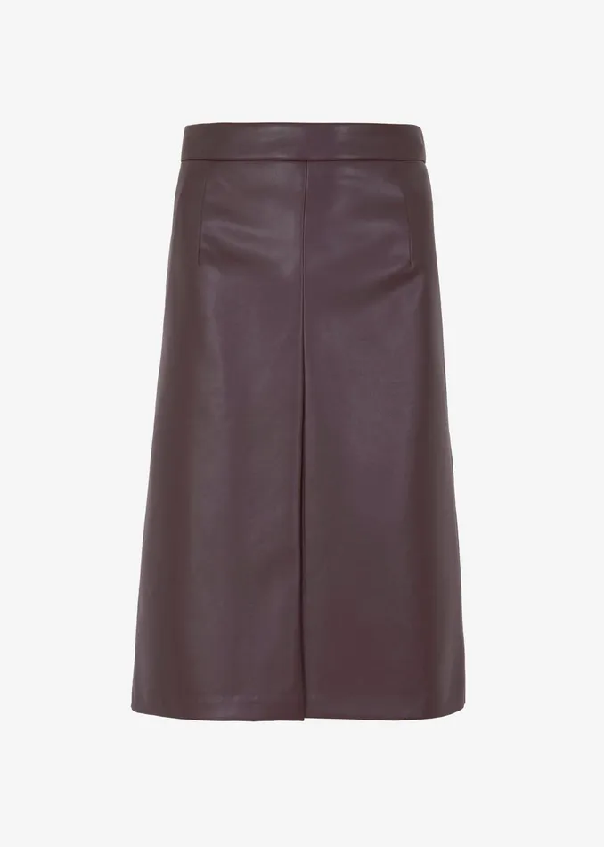 Women Bottoms The Frankie Shop Brooklyn Faux Leather Midi Skirt 8211 Burgundy