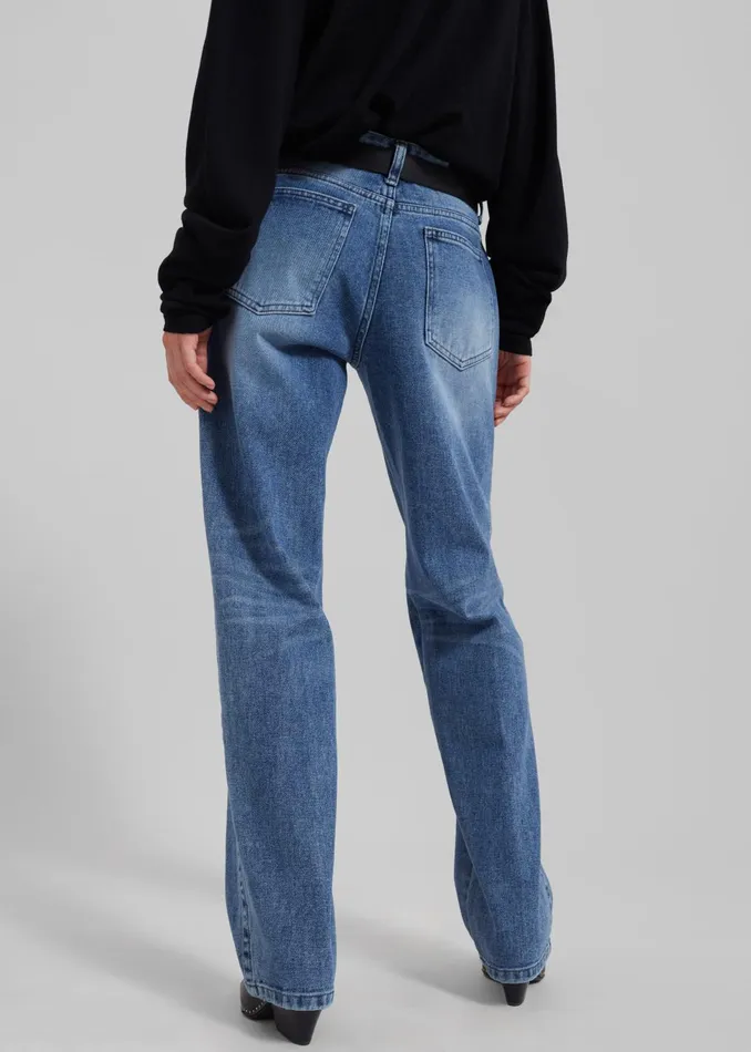 Women Bottoms The Frankie Shop Montrose Straight Leg Jeans 8211 Blue Wash