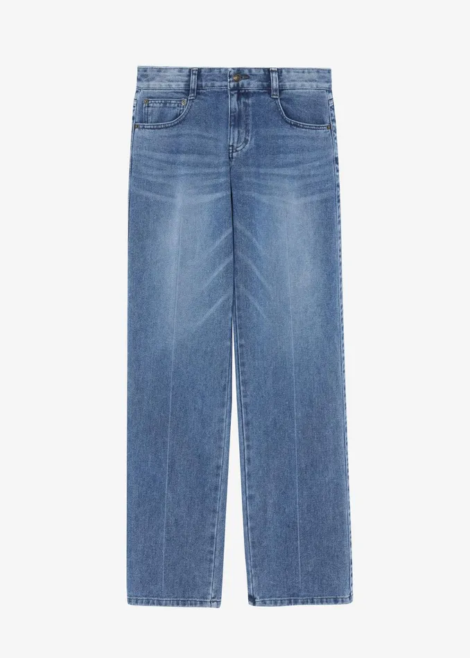 Women Bottoms The Frankie Shop Montrose Straight Leg Jeans 8211 Blue Wash