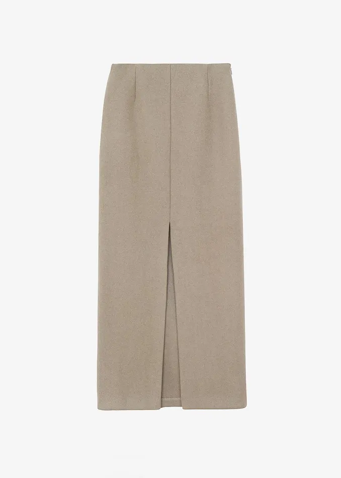 Women Bottoms The Frankie Shop Neasi WoolBlend Pencil Skirt 8211 Taupe
