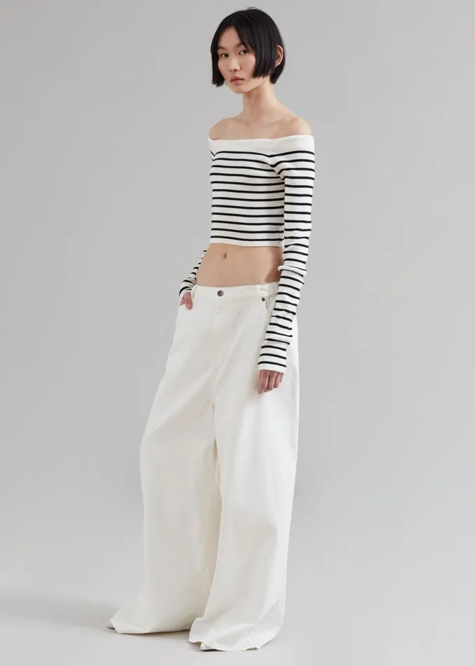 Women Bottoms The Frankie Shop Sasha Wide Leg Jeans 8211 Off White