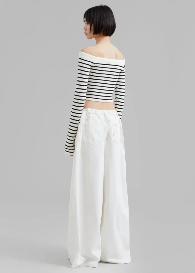 Women Bottoms The Frankie Shop Sasha Wide Leg Jeans 8211 Off White