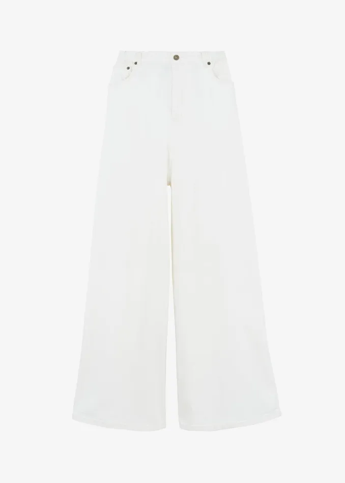 Women Bottoms The Frankie Shop Sasha Wide Leg Jeans 8211 Off White