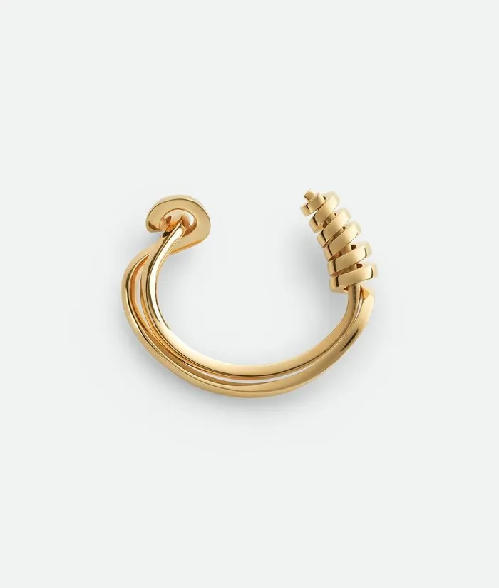 Women Bracelets Bottega Veneta Twist Cuff Bracelet Yellow Gold