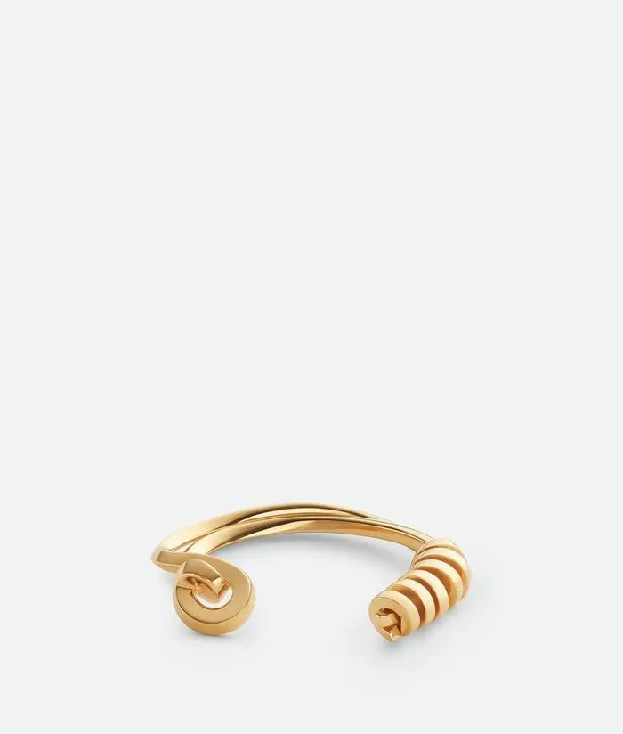 Women Bracelets Bottega Veneta Twist Cuff Bracelet Yellow Gold
