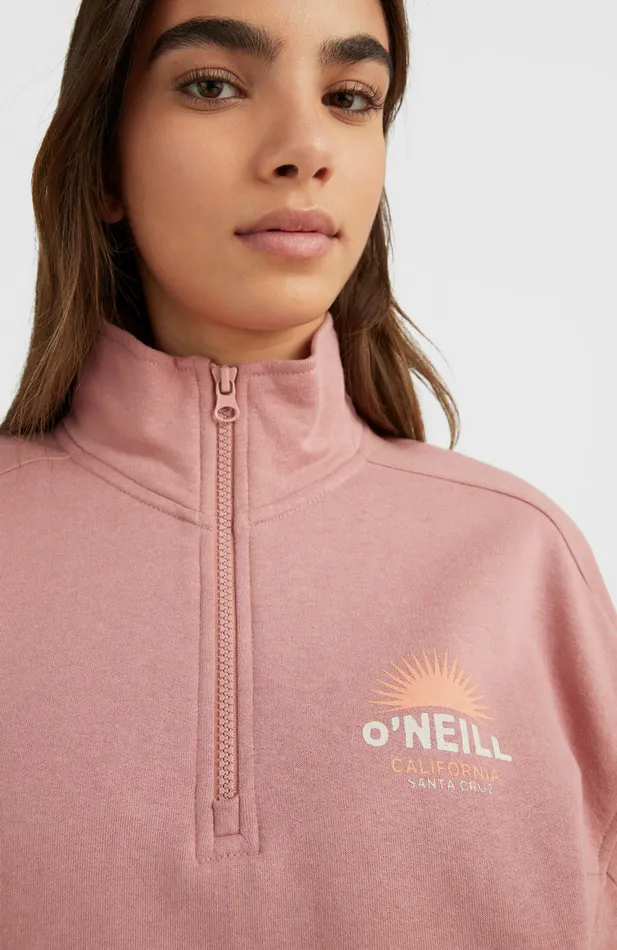 Women Bunji Half Zip Crew Sweatshirt Pink O039Neill Sweaters and Hoodies Women Bunji Half Zip Crew Sweatshirt Pink O039Neill Sweaters and Hoodies
