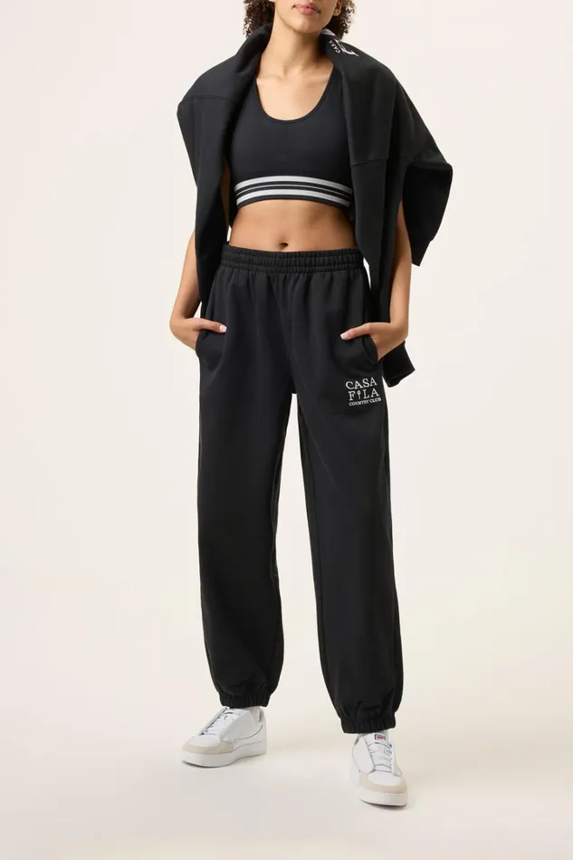 Women CASA FILA Country Club Jogger 001 Black Fila Matching Sets Women CASA FILA Country Club Jogger 001 Black Fila Matching Sets