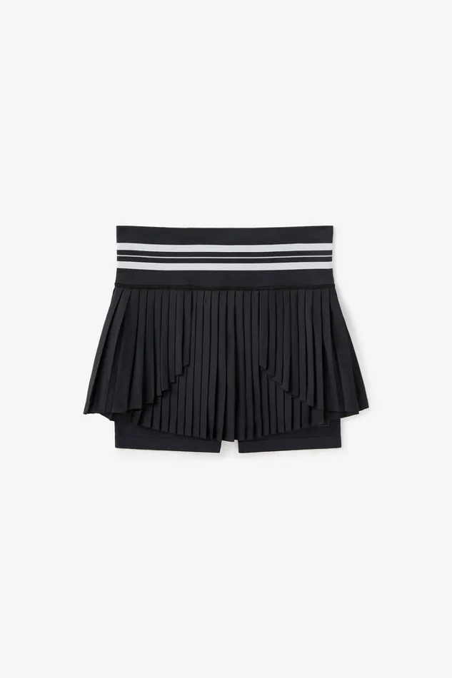 Women Challenger Pleated Seamless Skort 985 Blackgardeniaultimate Gray Fila Dresses and Skirts